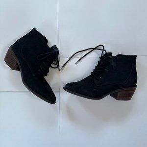Lucky Brand Suede Zip & Tie Up Booties